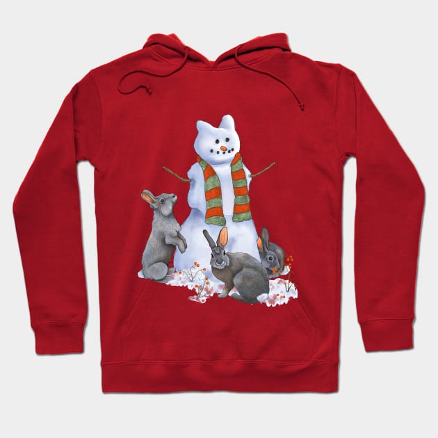 Frosty the Snow Bunny Hoodie by Julie Townsend Studio